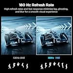 KOORUI 27 Inch Curved Gaming Monitor QHD (2560 x 1440) 180Hz, 1ms 1500R Display, Adaptive Sync, 90% DCI-P3, HDMI 2.0 & DisplayPort 1.4, VESA, Tilt, Eye Care, 27E6QCA - Image 3