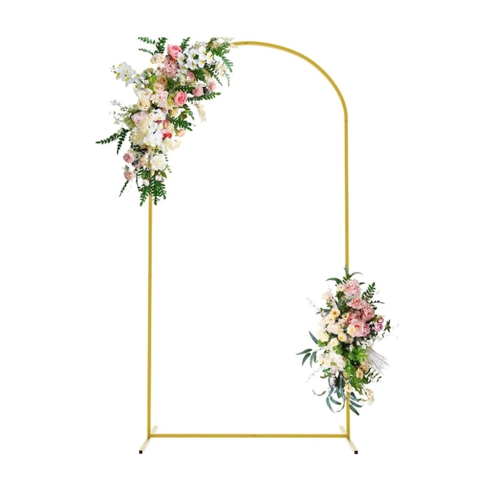 Soporte para cartel de bienvenida de boda Arco de metal dorado telón fondo marco soporte arco globo(6FT 80x180cm)