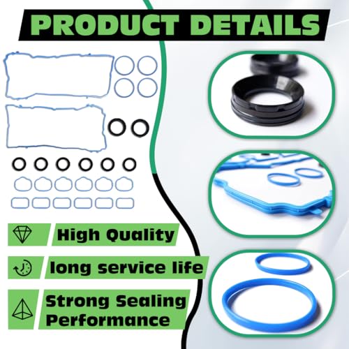Image of 3.6L Valve Cover Intake Manifold Gaskets VS50805R for Jeep Dodge 200 300 Challenger Charger 3.6 L V6 2011-2022 Journey Durango Wrangler Ram ProMaster 1500 2500 3500, Replace 5184596AE