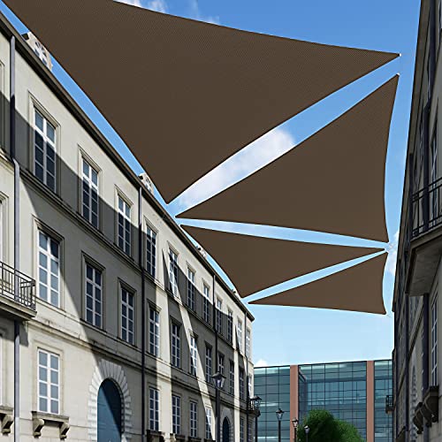 TANG 6' x 6' x 6' Sun Shade Sail Triangle Shade Canopy Patio Cover UV Block Permeable Cloth Fabric...
