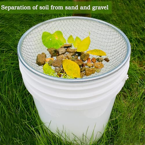 Lanovuto Gartensieb 30 cm, Sieblochgröße 6 mm, Metall Kompostsieb, Erdsieb, Sandsieb, Durchwurfsieb für Erde, Kompost, Saatgut