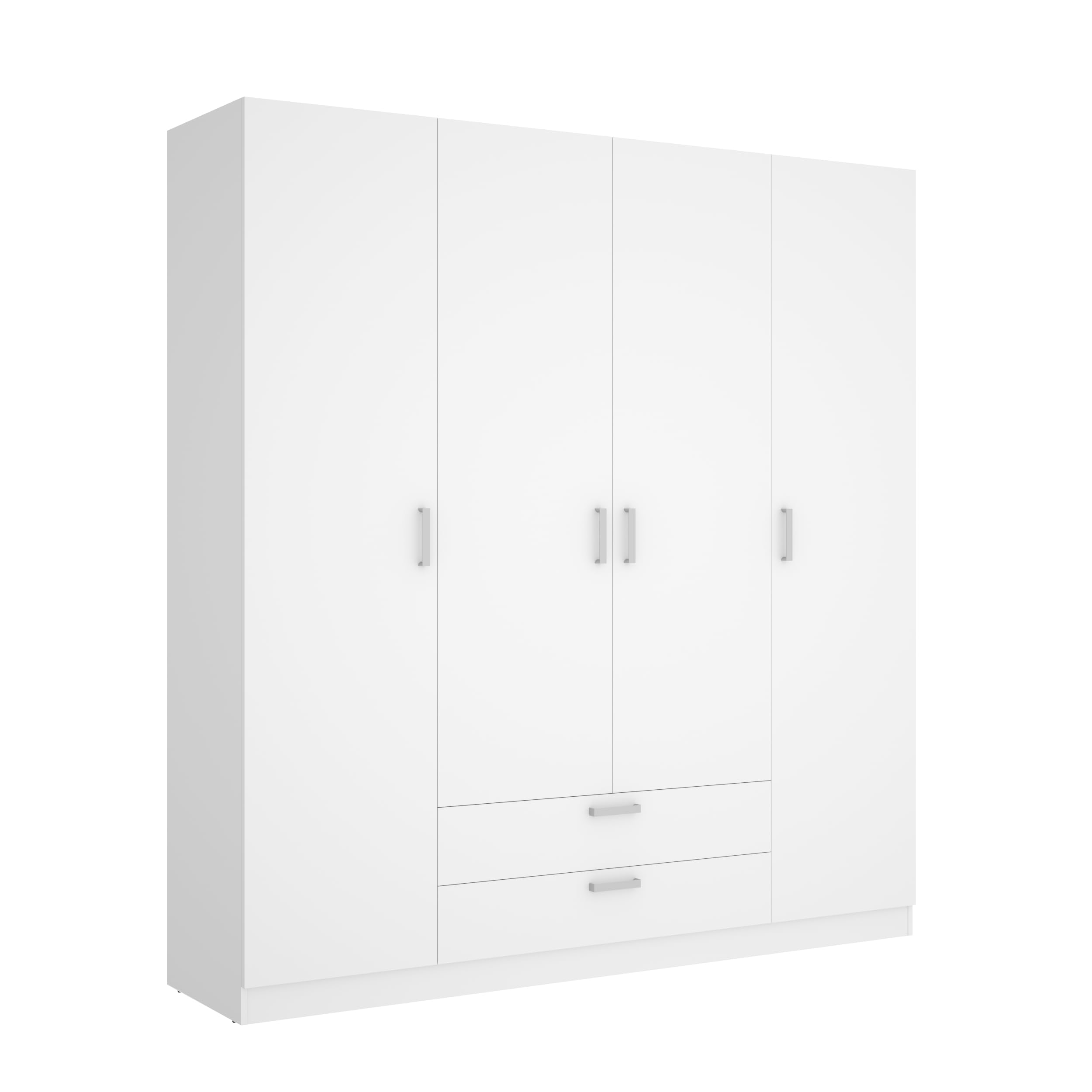 DEKIT GRUPO RIMOBEL MAXI - Armario de cuatro puertas y dos cajones - BLANCO - 215 x 200 x 52 cm