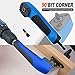 XHTLLO Right Angle Drill Adapter with Magnetic Bit Set, Hex Interface Electric Screwdriver Corner Attachment with 10pcs Screwdriver Bits, for Various Repair Needs(Blue)