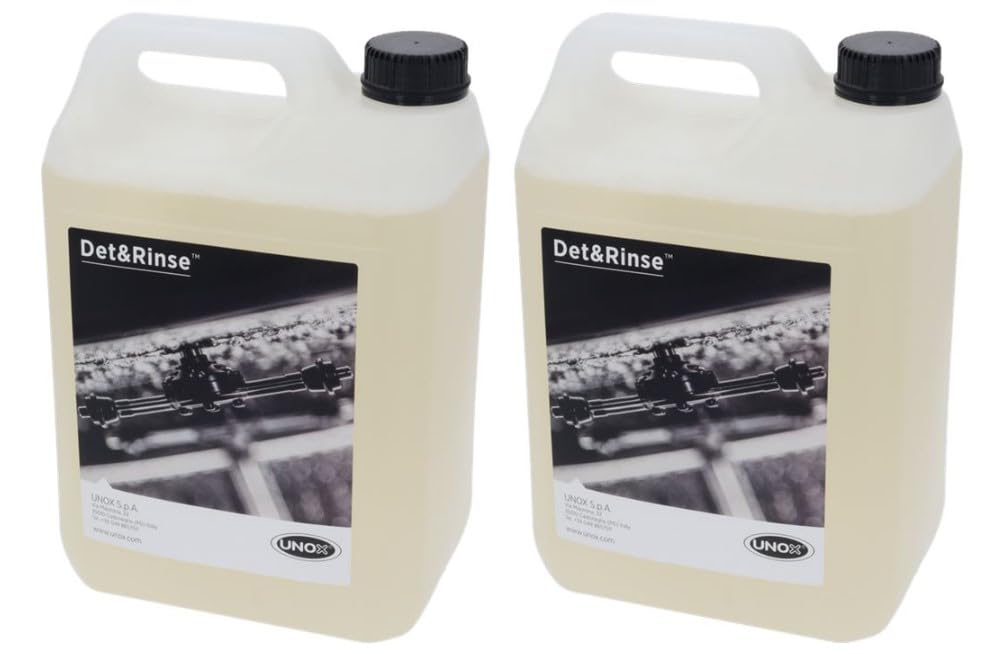 Unox DET&RINSE For Rotor.KLEAN 2×5 l Professioneller Ofenreiniger für automatische Reinigung in 5E‑Serie Spezialmittel für Kombidämpfer Mind.Maps ChefTop BAKERTOP