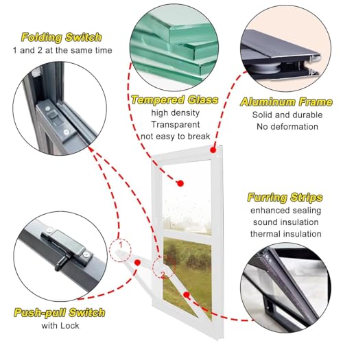 Ventana de concesión para carrito de comida con puerta abatible de aluminio 6