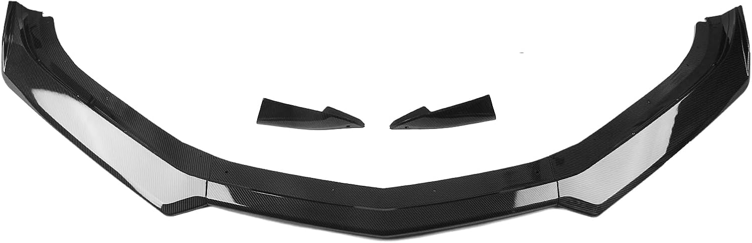 Car Front Spoiler Lip Splitter for Chevrolet Camaro 2016-2024 Glossy Black Carbon Fiber Look