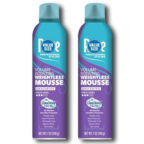 Ra~ve Volume Boosting Weightless Mousse, Unscented, for All Hair Types, 7 oz (Pack of 2)