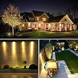 Svater Oświetlenie ogrodowe LED, zestaw 6 sztuk, 20 m, IP65, ciepła biel, 3000 K, reflektor zewnętrzny, 27 V, 900 lm, lampy ogrodowe do użytku na zewnątrz, taras, wjazd