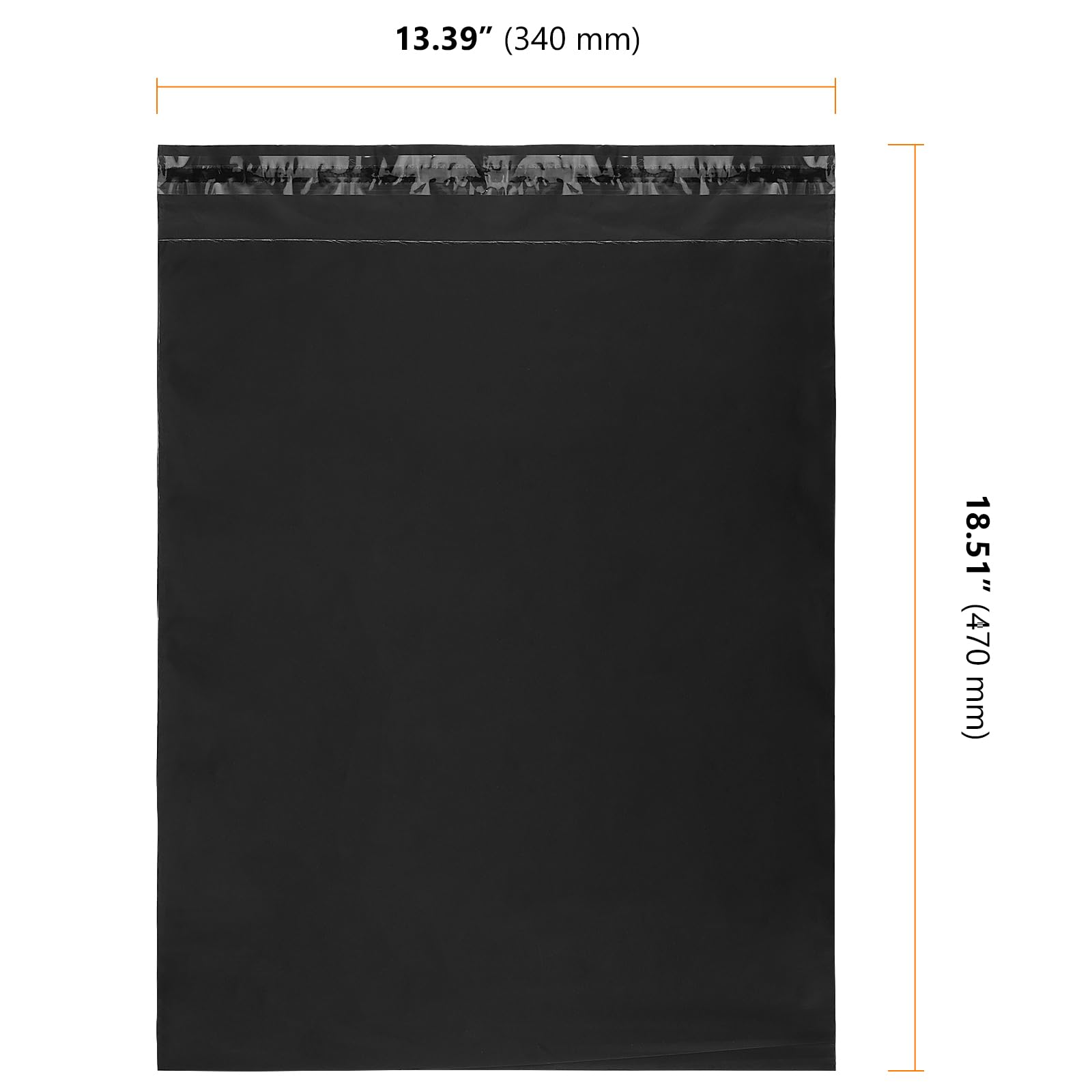 Pochette Envoi Colis Vinted - Lot de 100 Enveloppes Plastique d'Expédition Auto-Adhésives Opaques Noires Résistantes - 34 x 47 cm - Pour Vêtements, Chaussures, Livres