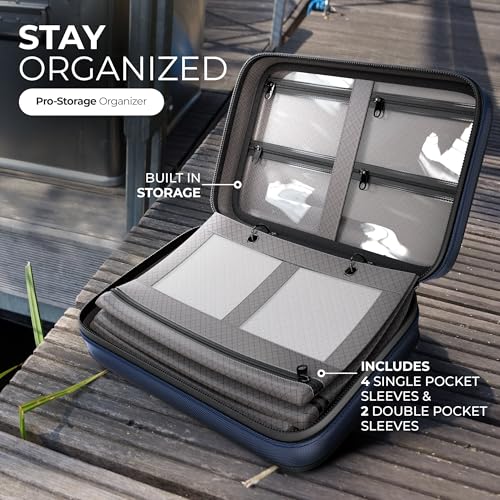 Image of Reaction Tackle Deluxe Bait Binder, Water Resistant Soft Bait Storage System for Soft Plastics and Rigs with Zippered Sleeves, 4 Sleeves Double Pocket
