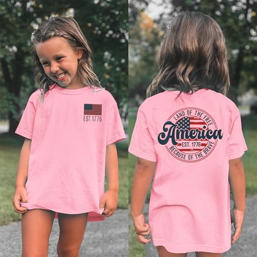 4th of July Shirt for Kid Boys Girls EST 1776 T-Shirt American Flag Tees USA Patriotic Tops Independence Day Outfit2