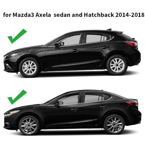 for Mazda 3 Axela 2014-2018 Rear Side Window Louvers, Sport Style Triangular Window Glass Blinds Air Vent Scoop Shades Cover Trim Blinds Auto Exterior ABS Decorate Accessories (Piano Black) by Generic - Image 5