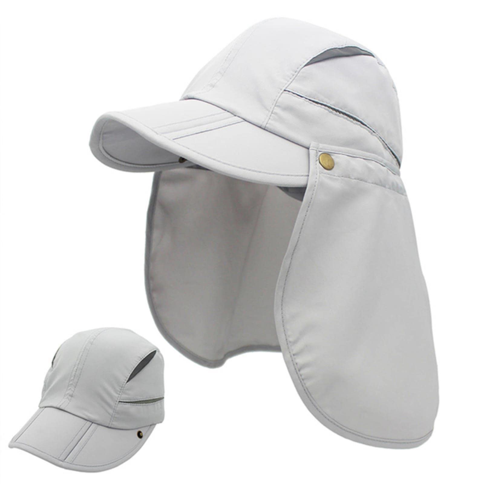 Sombreros para el Sol Niños Niños Niños Verano UPF 50+ Tapa De Protección Solar Ajustable Sombrero De Pesca Desmontable Rápido De Secado con Cuello.