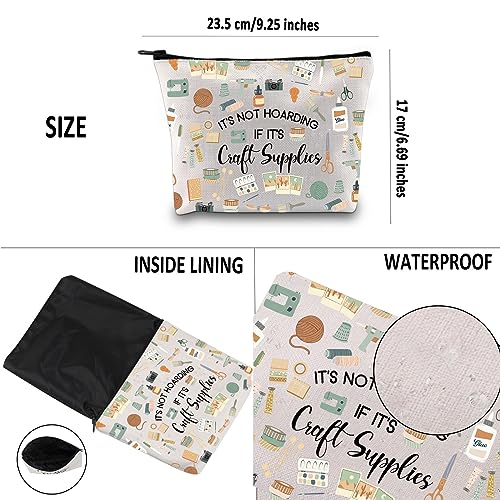 G2TUP Crafter Gift It's Not Hoarding If It's Craft Supplies Makeup Bag Crafting Lover Cosmetic Bag Sewing Lover Gift (Craft Supplies MB)3