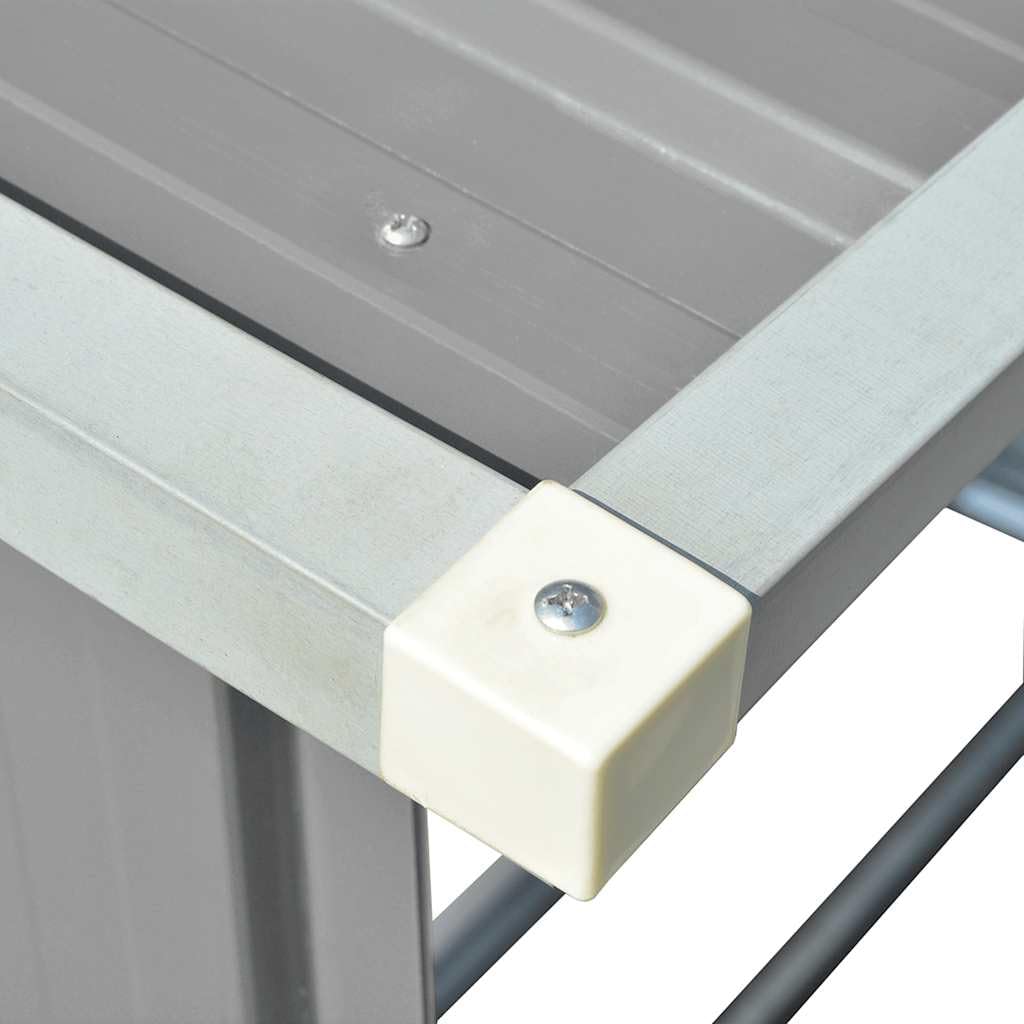 vidaXL Abri de Stockage de Bois Acier Galvanisé Gris Jardin Patio Porte-bûche