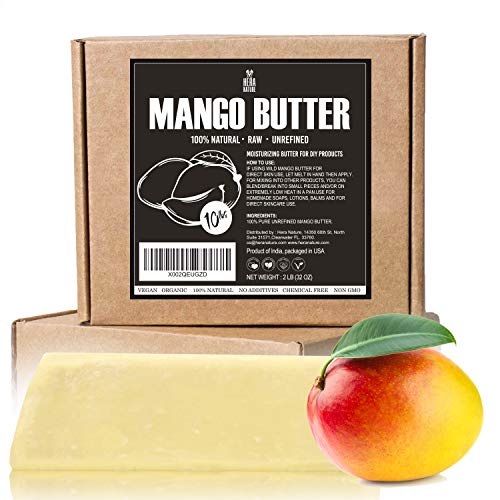Raw, Unrefined Mango Butter Bar, 10lb - Amazing Moisturizer, Use Alone or in DIY Body Butters, Soaps, Lotions and lip balm - Natural, Pure and Fresh (USA)â€¦