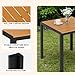 Clevich Gartentisch Wetterfeste, 75x75cm, Outdoor-Esstisch, WPC Balkontisch, Aluminiumrahmen, Wetterfeste Gartenmöbel, Quadratischer Terrassentisch, Teakbraun