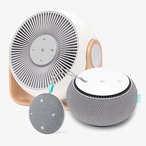SNOOZ Dream Team Bundle - Original Cloud Smart White Noise Sound Machine, Breez 2-in-1 Smart Bedroom Table Fan & White Noise Machine, SNOOZ Go - Portable Travel Sound Machine, 6 Sounds