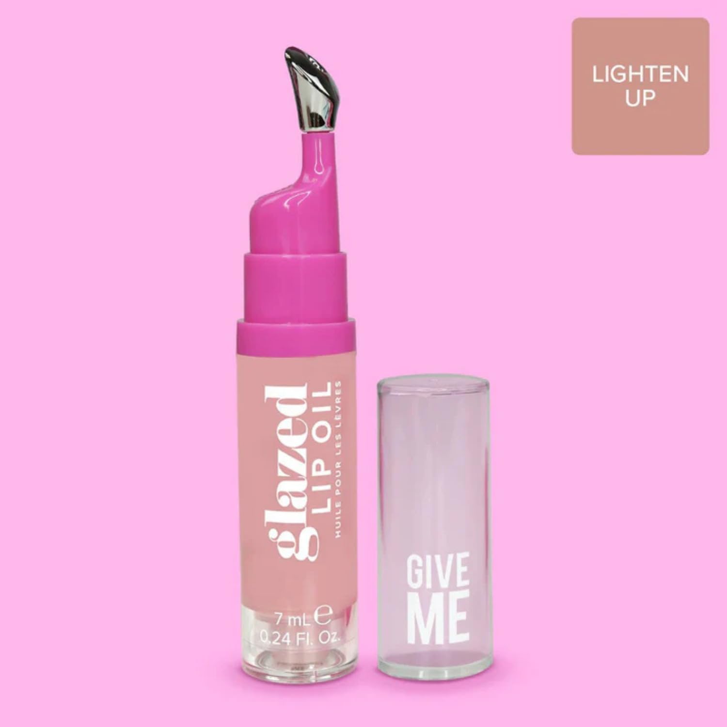 Give Me Cosmetics, Glazed Lip Oil, Infused with Jojoba Oil, Intensely Hydrating and Delivers a Gorgeous, Glossy Finish - Lighten Up - Image 3