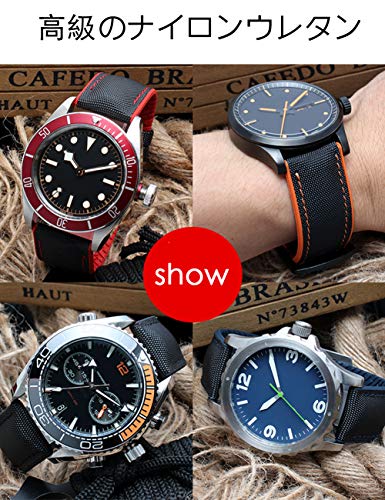 最安値 Reinherz ナイロン ウレタン 時計バンド 21mm ブラック 青ステッチ 黒留め具 Dバックル ステッチ 腕時計ベルト 防水 通気 カジュアル 運動 汗対策 柔軟 シリコン 工具 バネ棒 説明書の価格比較