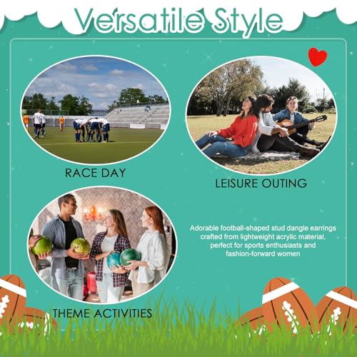 Cute Football Earrings for Women Dangle Earrings Sporty Jewelry Gifts for Game Day Tailgating Football Themed Party Everyday Wear4