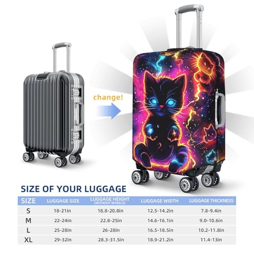 Space Cat Print Travel Luggage Cover Elastic Baggage Protector Fits 29-32 Inch Luggage4