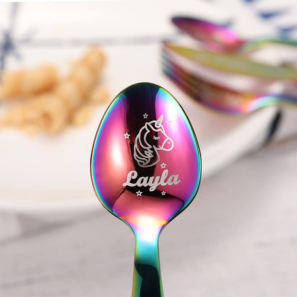 Set De 4 Couverts Personnalisé Avec Motif Fée Et Prénom De L'enfant