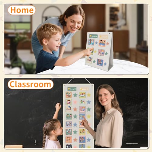 Yoink Visual Schedule for Kids with Autism - 174 Picture Cards Include Chore and Routine Chart Daily, Visual Schedule boards First and Then for home, Visual Daily Planner for Toddlers at Preschool ,White - Image 8