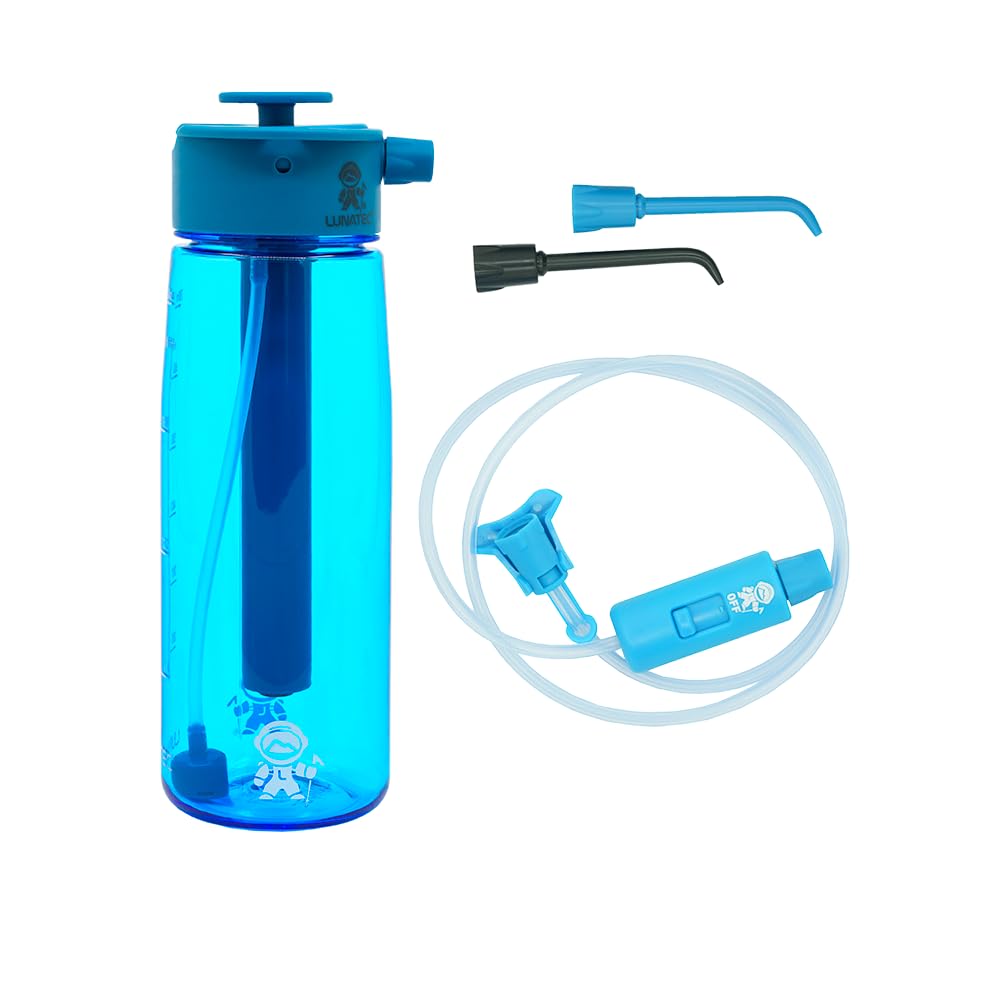Lunatec® Mist, Shower and Hydration Spray Water Bottle Bundle. Includes BPA Free 750ml Spray Bottle, Tube Extension, & Bidet and Water Flosser