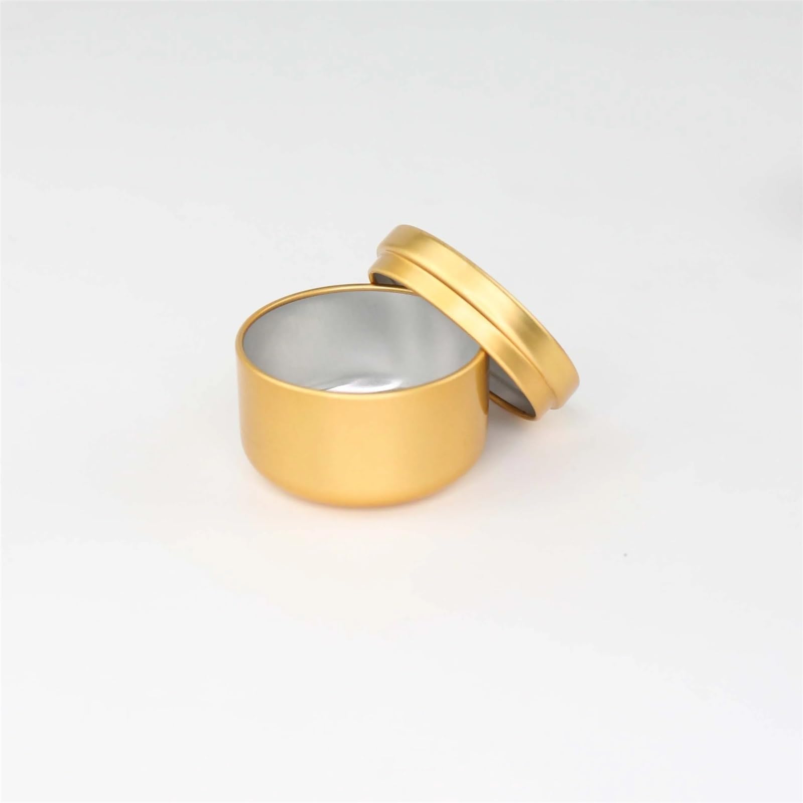 Ewuhyfp Gold Candle Jars 0G Aluminum Round Box With Lid For Candle Tea Containers Empty Jar Storage Pot Refillable Cream Cosmetic Container