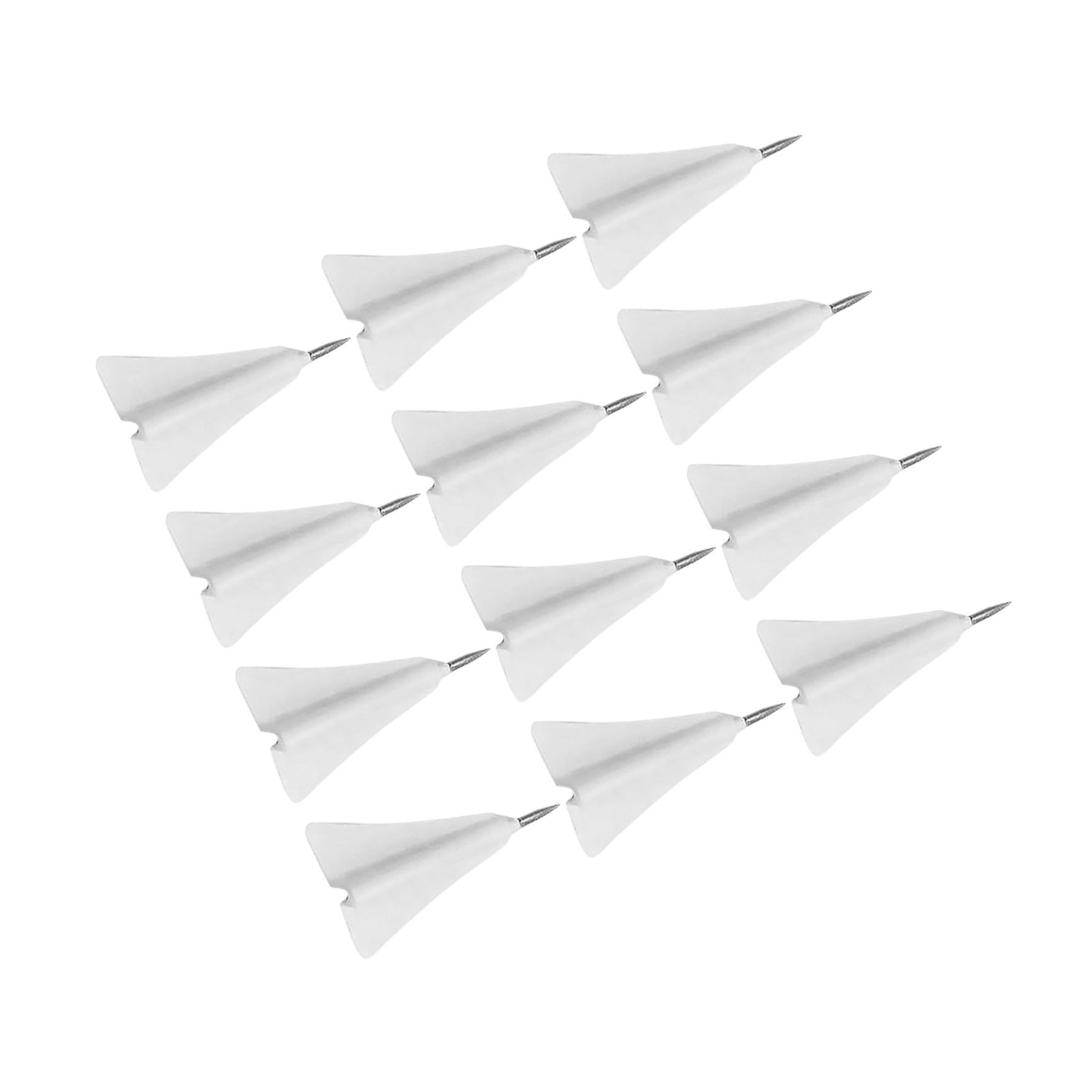 Punaises murales d'avion blanc pour tableau de liège et marquage de carte x12