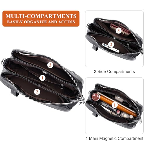 Over Earth Leather Handbags for Women Small Hobo Shoulder Bag Ladies Crossbody Purse - Image 6