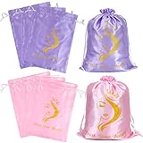 6 Pcs Wig Storage Bags Satin Bags with Drawstring Wig Bag Wig Storage Bags Wig Bags Storage Silk Bags with Drawstring Travel Bag for Bundles,Wigs,Hair Extensions,Gift (Mix Purple and Pink)