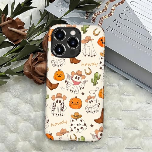 Flivro Case for iPhone 16 Pro, Hybrid Heavy Duty 2 in 1,PC Hard Shell & Silicone Inner Bumper, Anti-Scratch Full-Body Cover Shockproof Slim Design Case - Western Ghost Cowboy Halloween - image 7