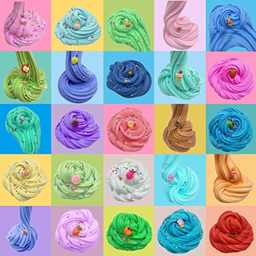 50 Pack Slime Kit For Girls And Boys -Cotten Candy Fruit Slime For School Education Rewards, Diy Putty Slime Sludge Toy,Super Soft And Non-Sticky, Party Favor For Kids,Stress Relief Toy. #TOP4