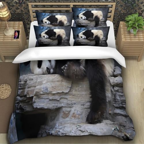Parure de lit hypoallergénique panda housse de couette anti-acarien ado