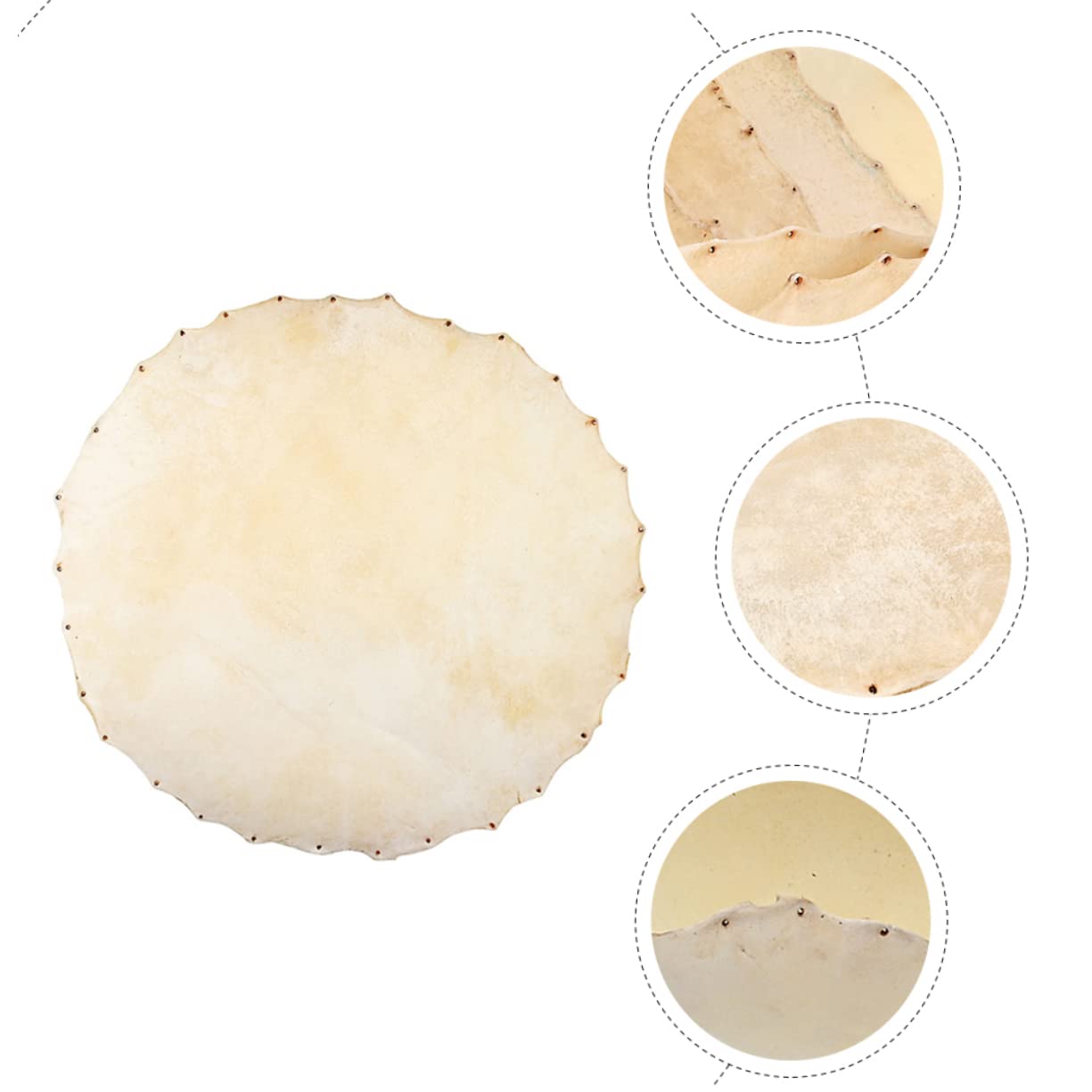 Pelle Per Tamburo In Pelle Di Capra | Testa Di Tamburo Sostitutiva | Per Percussioni Africane - Khaki - Foto 3