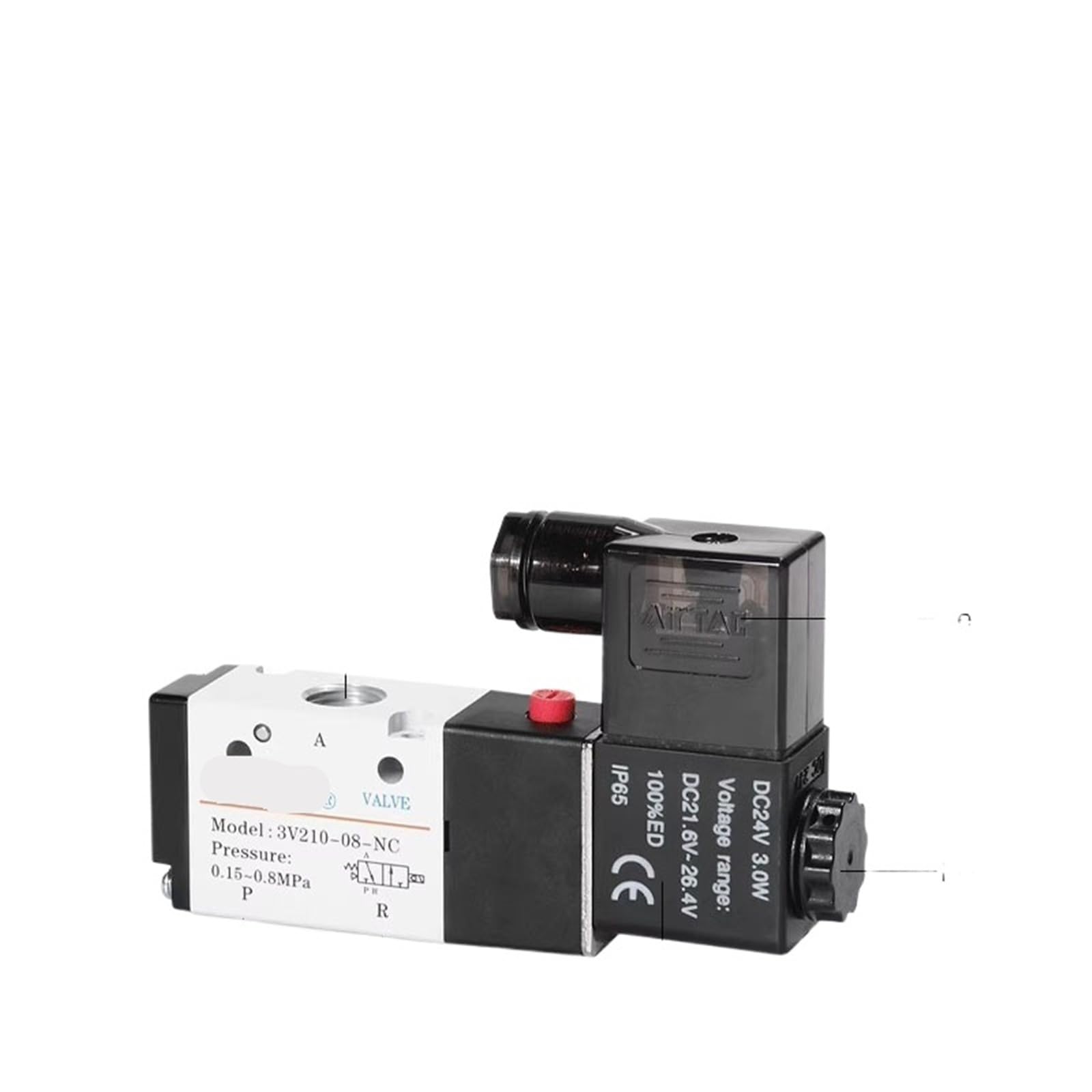 Electroválvula neumática de 3/2 vías 3V110-06, 3V210-08 y 3V310-10, válvula direccional de control de aire, CA/CC 12 V, 24 V, 110 V y 220 V(3V310-08-NO)