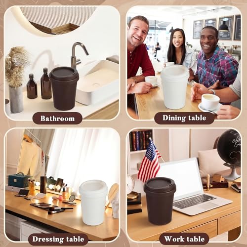 Canecas de basura de escritorio diseño taza café 2 pcs miniatura 5