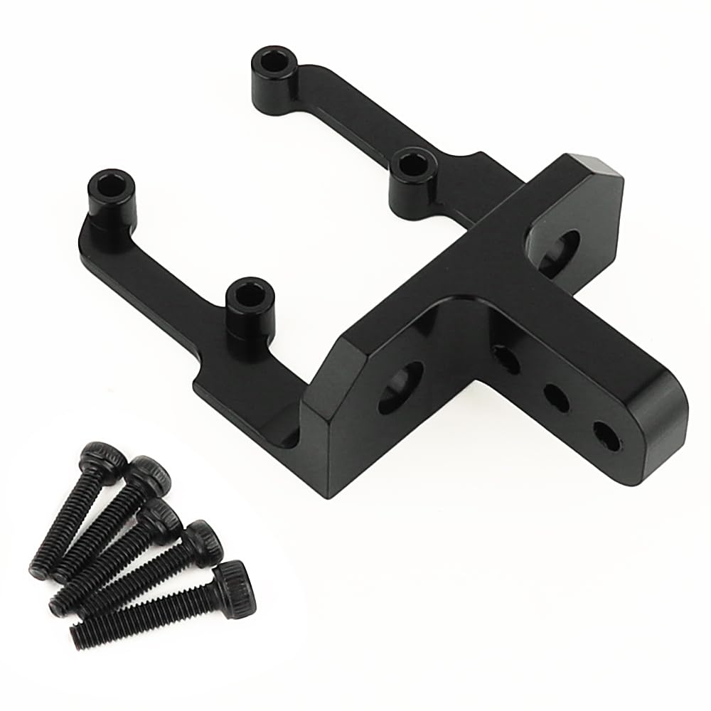 ZXYRC Aluminum Alloy Metal Servo Mount Stand Heighten Mount for 1/10 RC Crawler Car Axial SCX10 II 90046 AR44 and SCX10 Pro Axle Upgrade Parts (Black)