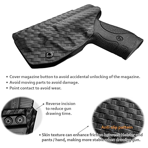 M&P Shield 9Mm Holster,Carbon Fiber Kydex Holster Iwb For Smith & Wesson M&P Shield Plus / M2.0 / M1.0-9Mm/.40 S&W 3.1" Barrel Pistol-Inside Waistband Carry Concealed Holster M&P Shield Accessories #TOP3