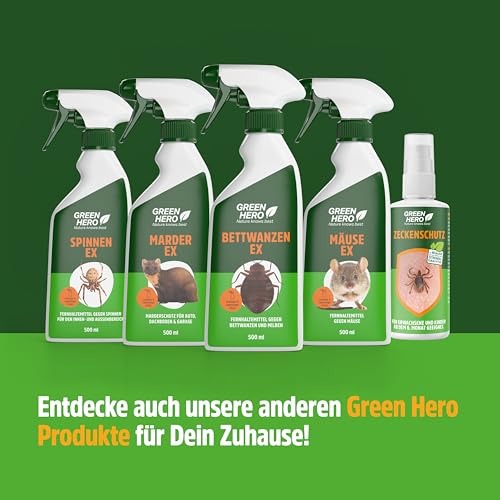 Green Hero Bettwanzen-Ex Spray 500 ml | Abwehrspray gegen Bettwanzen und Milben | Zur Unterstützung der Vorbeugung von Befall | Fernhaltemittel für Matratze und Bettgestell