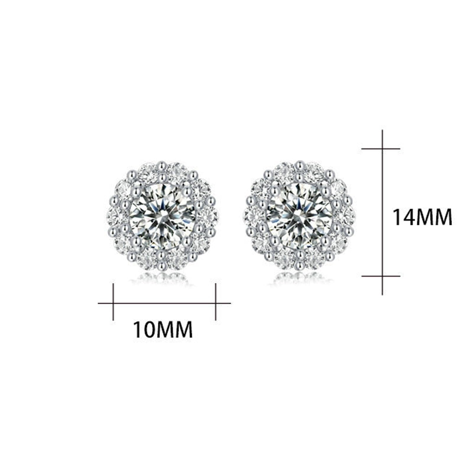 Kolczyki na sztyfcie, białe złoto, 750 585 375, prawdziwe złoto, damskie kolczyki z motywem kwiatowym, okrągłe kolczyki na sztyfcie Moissanite 0,5 ct, na wesele, bez niklu, prawdziwa biżuteria