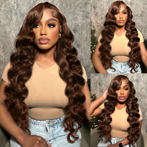 ELFSECRET 32 Inch Loose Deep Wave Lace Front Wigs Human