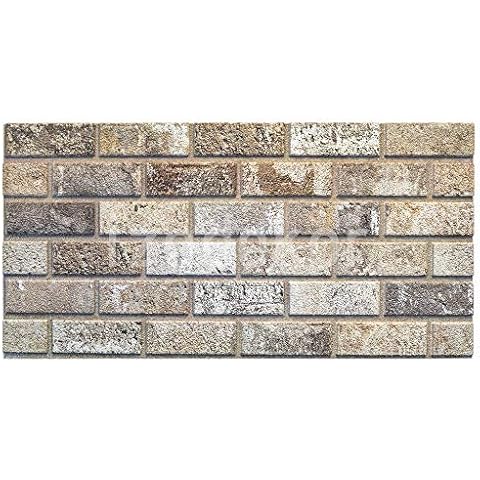 IZODEKOR 3D Brick Effect Wall Panels - Cladding, Stone Look, Styrofoam Panels for Living Room, Kitchen, Bathroom, Balcony, Bedroom, Back of Counter, and Teras | Beige Dream Cover