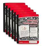 Primary Composition Notebooks- Primary Wide Ruled Paper, 100 Sheets, 7.5' x 9.75”, Black Marble,...