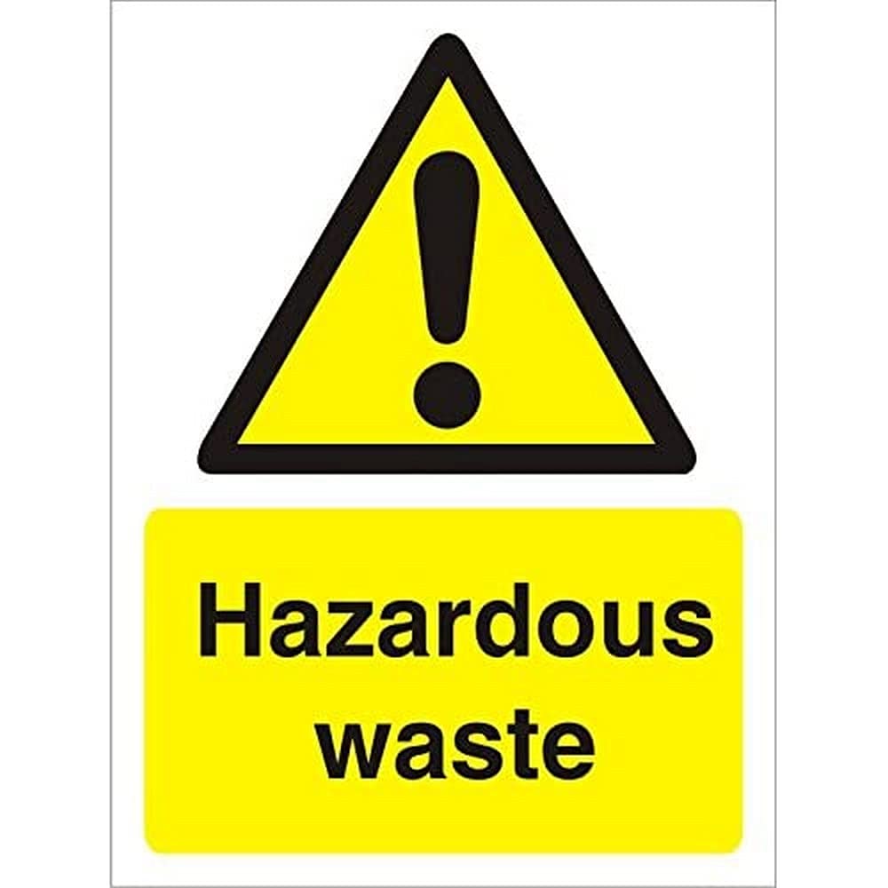 Seco Hazardous Waste Sign, 200mm x 300mm - 1mm Semi Rigid Plastic