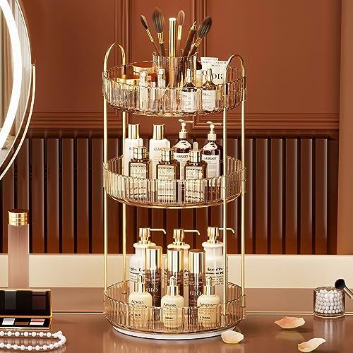 360° Rotating Makeup Organizer, Large-Capacity Skincare Make Up S...
