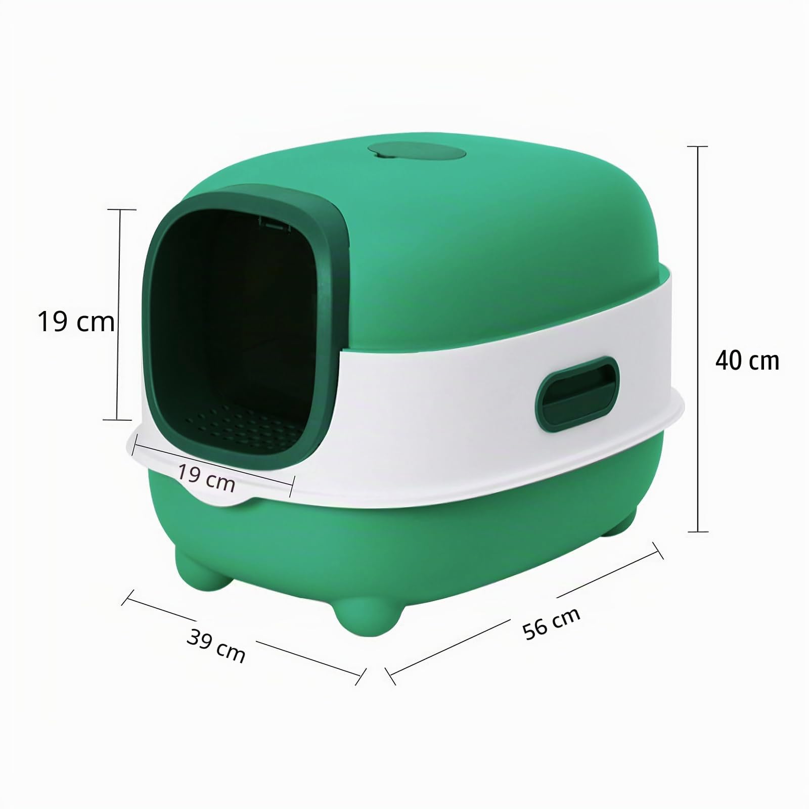 Lettiera per gatti autopulente/lettiera autopulente/casa di toilette per gatto/con confezione deodorante (Top)/ lettiera sterilizzata a raggi ultravioletti (A, verde)