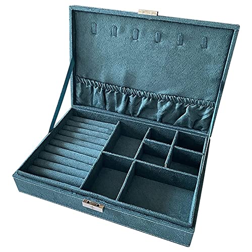 Boîte à bijoux de luxe bleue avec fermeture sécurisée - Rangement raffiné pour commode